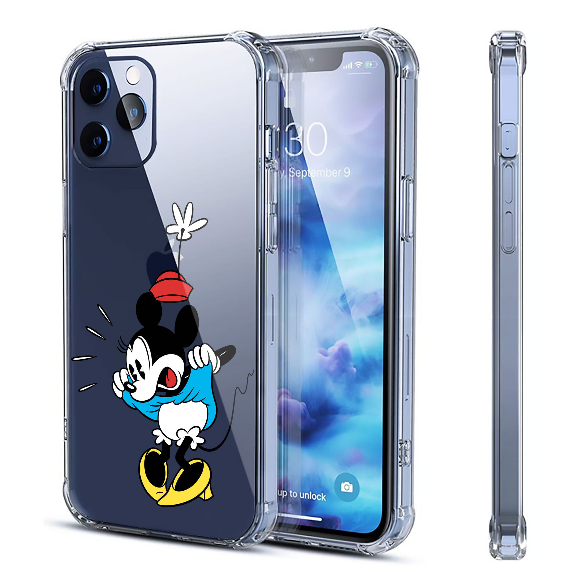 （画像用） ミッキーマウス Mickey Mouse 【iPhone 12シリーズ対応】透明スマホケース（クリアソフトケース）